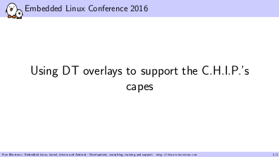 Antoine Tenart's talk on using DT overlays for the CHIP