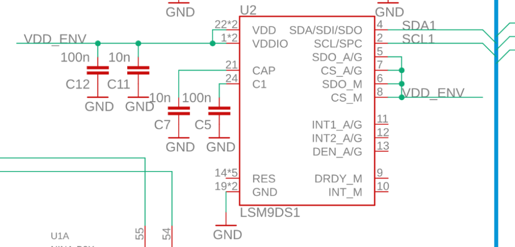 Schematics of the Arduino Nano 33 BLE board