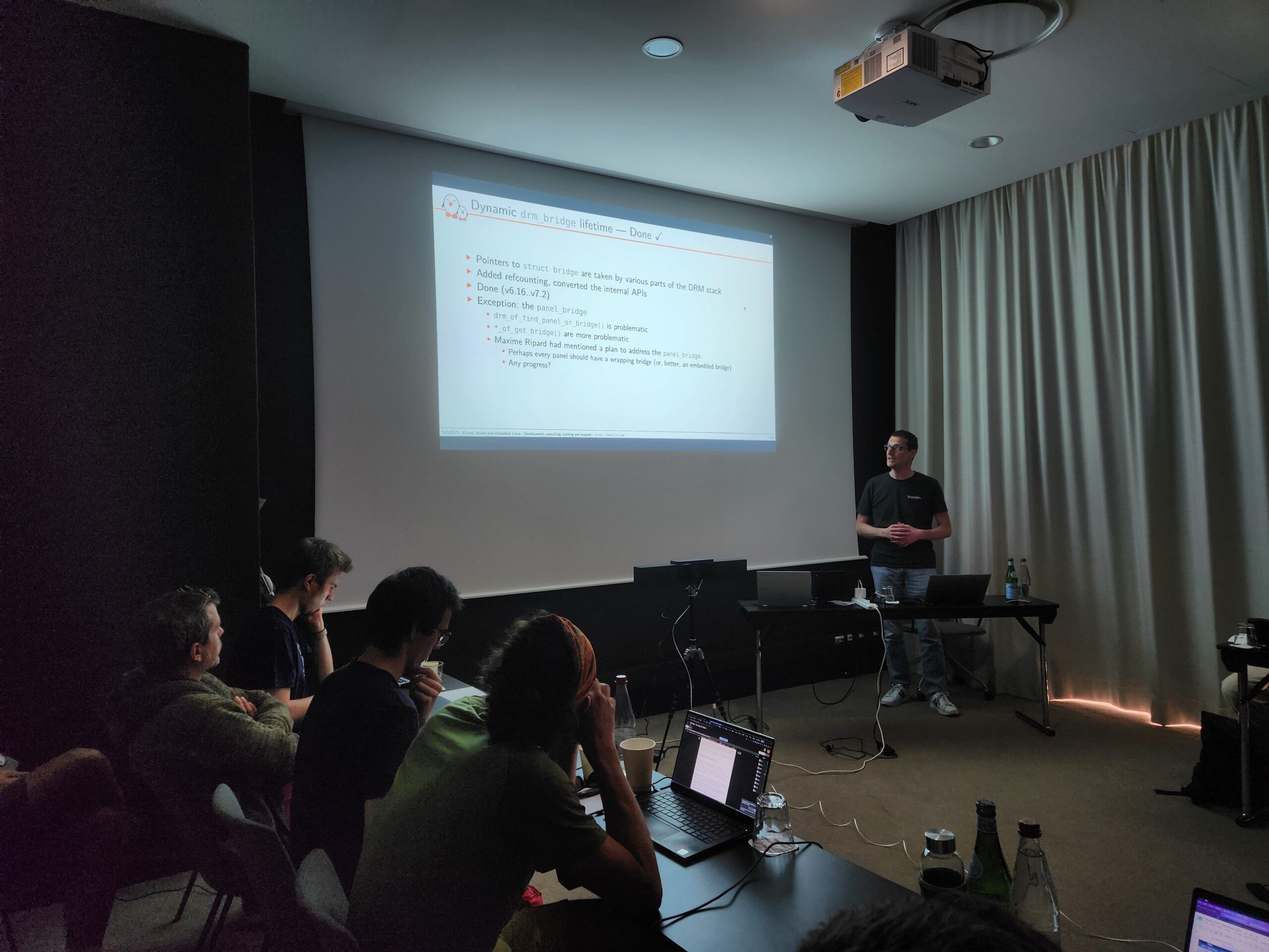 Luca presenting his bridge hotplug support